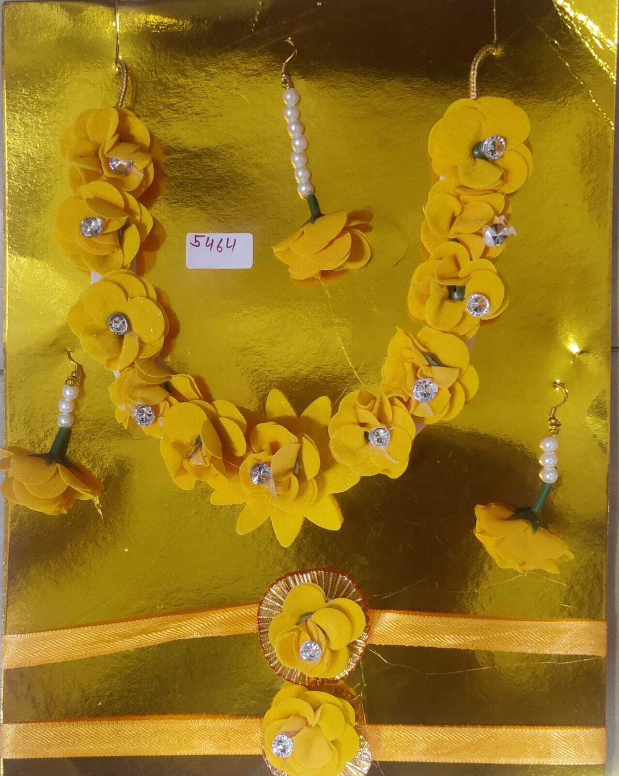 Lilima Yellow Haldi Flower Jewellery Set 5464 in Delhi at ₹ 200