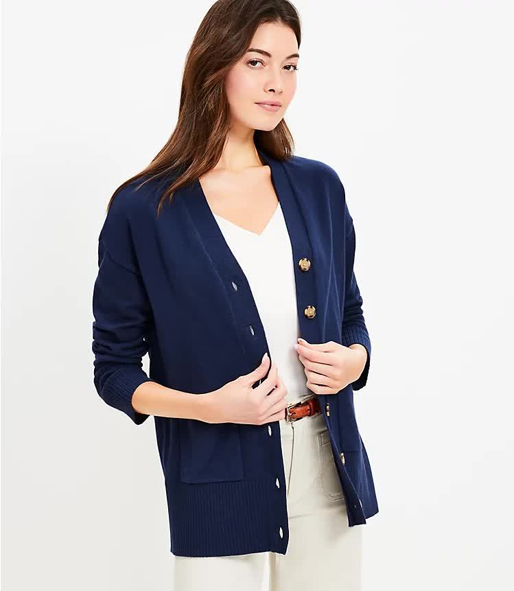Loft V Neck Pocket Cardigan Deep Space Blue in Chennai at ₹ 8,115