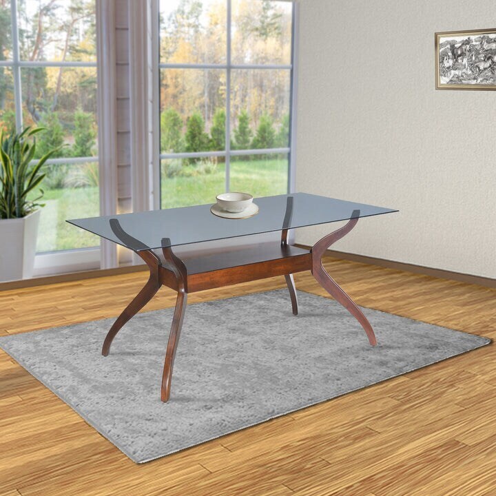 NILKAMAL Lopez Seater Dining Table Set (Walnut) in Navsari at