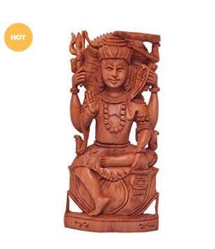 Lord Sivan Free Standing Sandalwood Statue, Temple Theme, Matte