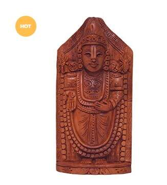 Thirupathi Balaji Sandalwood Temple Statue, Free Standing