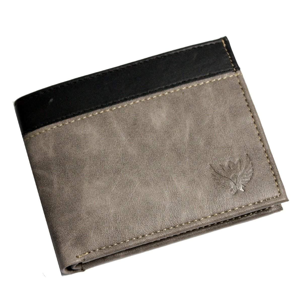 Lorenz Bi-Fold Casual Wallet For Men - Grey Fabric, Two Fold Design, Sports Theme, For Men & Boys