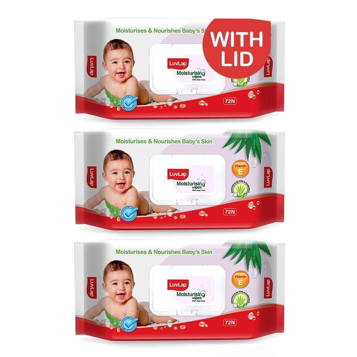 LuvLap Paraben Free Baby Wipes with Aloe Vera, with Fliptop Lid