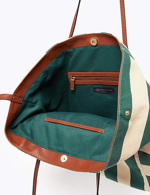 MARKS SPENCER Canvas Striped Tote Bag in Delhi at ₹ 2,399