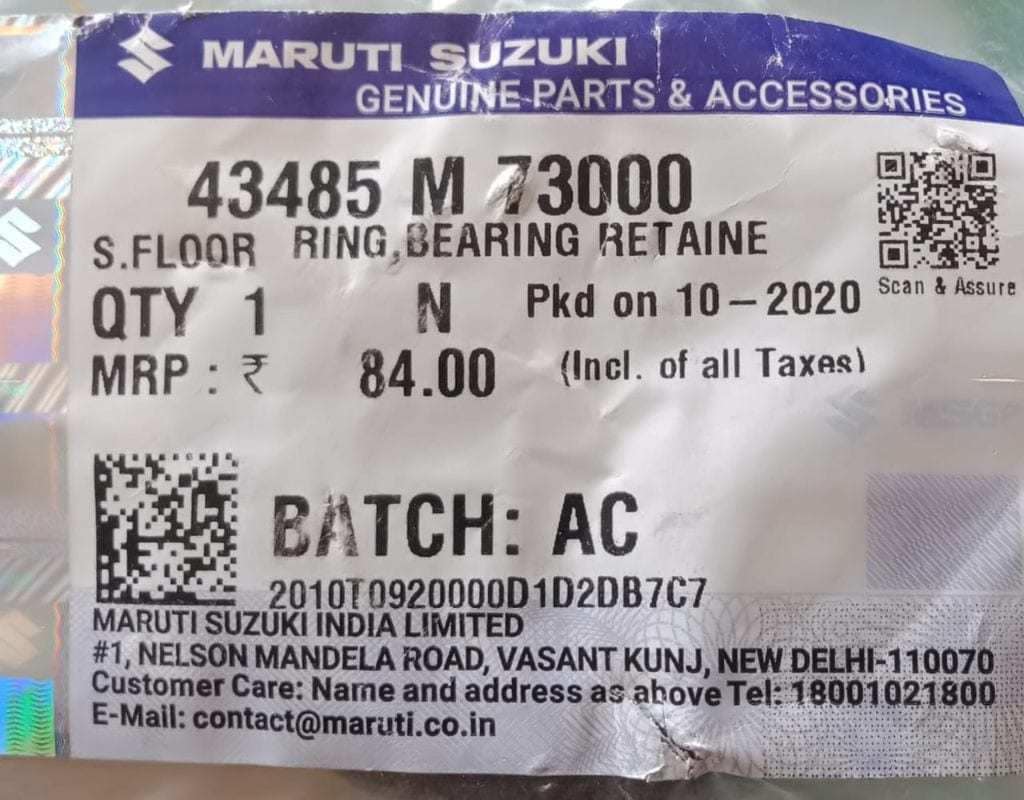 Maruti Suzuki Eeco Rear Axle Cone - MGP Genuine in Gurgaon at