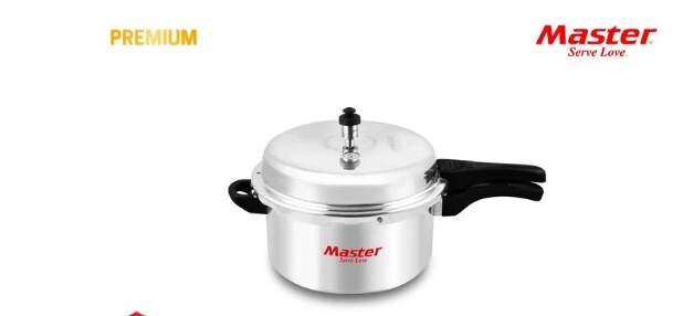 MASTER Aluminum Pressure Cooker Outer Lid Double Safety Valve