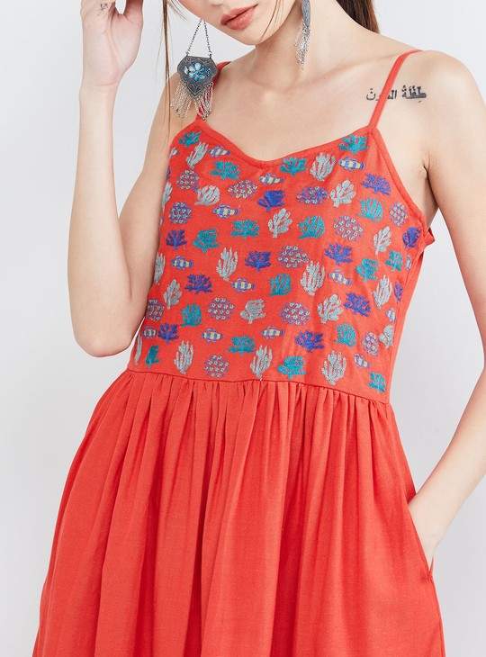 slim fit dress slacks Floral Printed Long Dress: Modern Indian Gown by Raas USA L / Multi