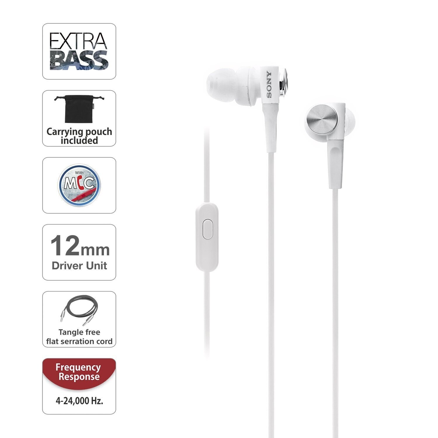 SONY MDRXB50AP/WQIN In Ear Wired Headphone (White) in Mumbai at