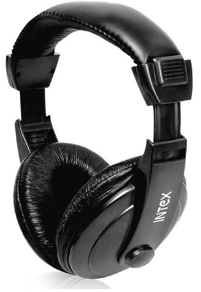 INTEX Megablack Over the Ear Wired Headphone Black in Nashik at - Main Image
