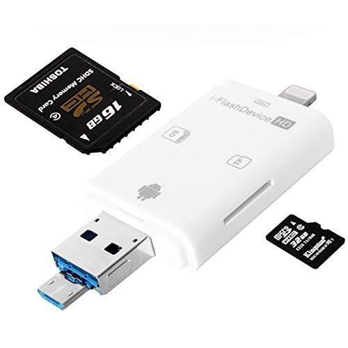 memory card reader lightning iflash drive usb otg sdhc micro sd card adapter for iphone android tablet