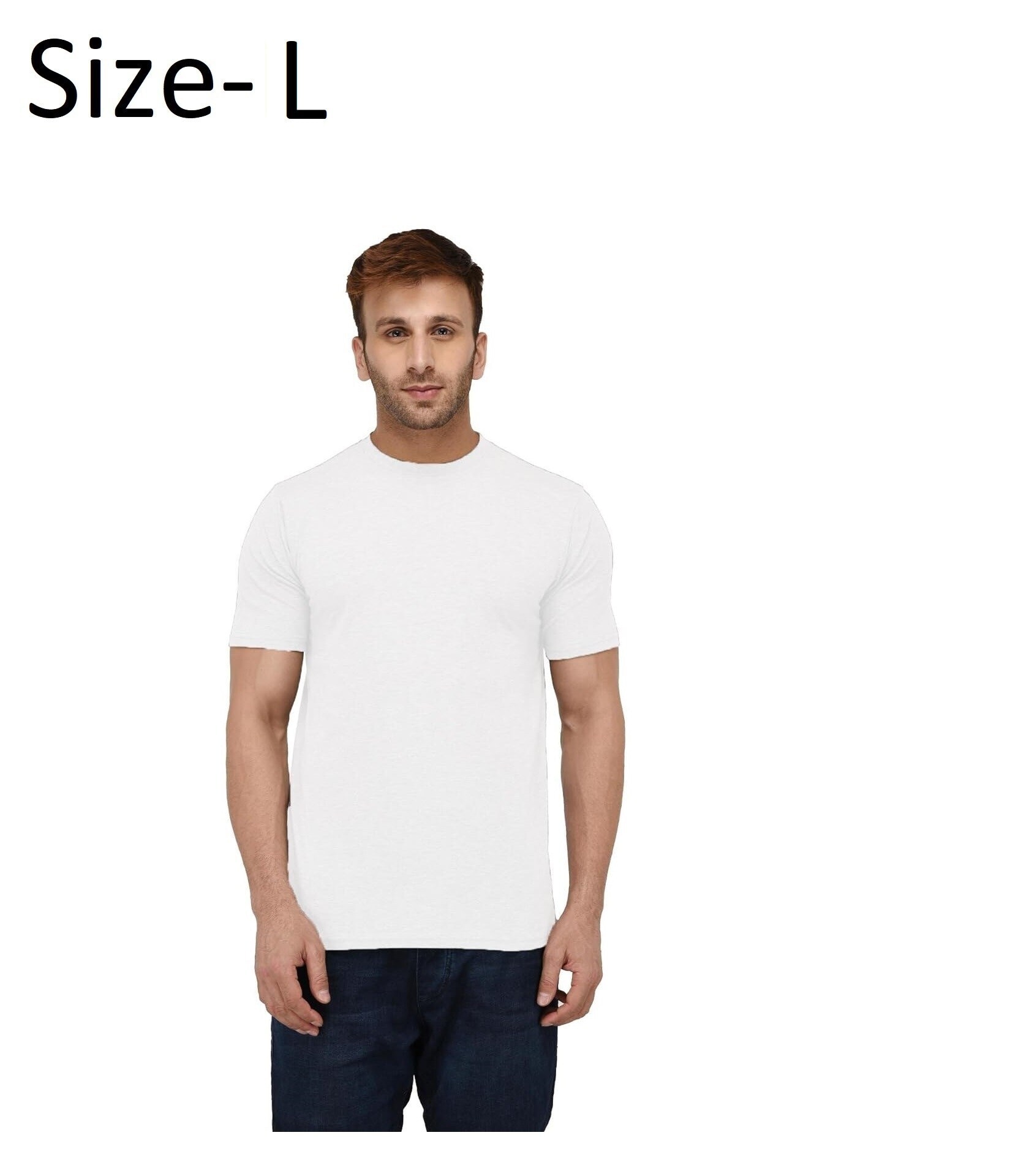 Men Cotton Blend Half Sleeve T-Shirt White L in Delhi at ₹ 120