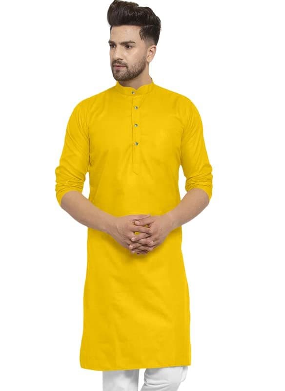 Men Cotton Plain Kurta Pajama Yellow S in Delhi at ₹ 499 ₹ 699