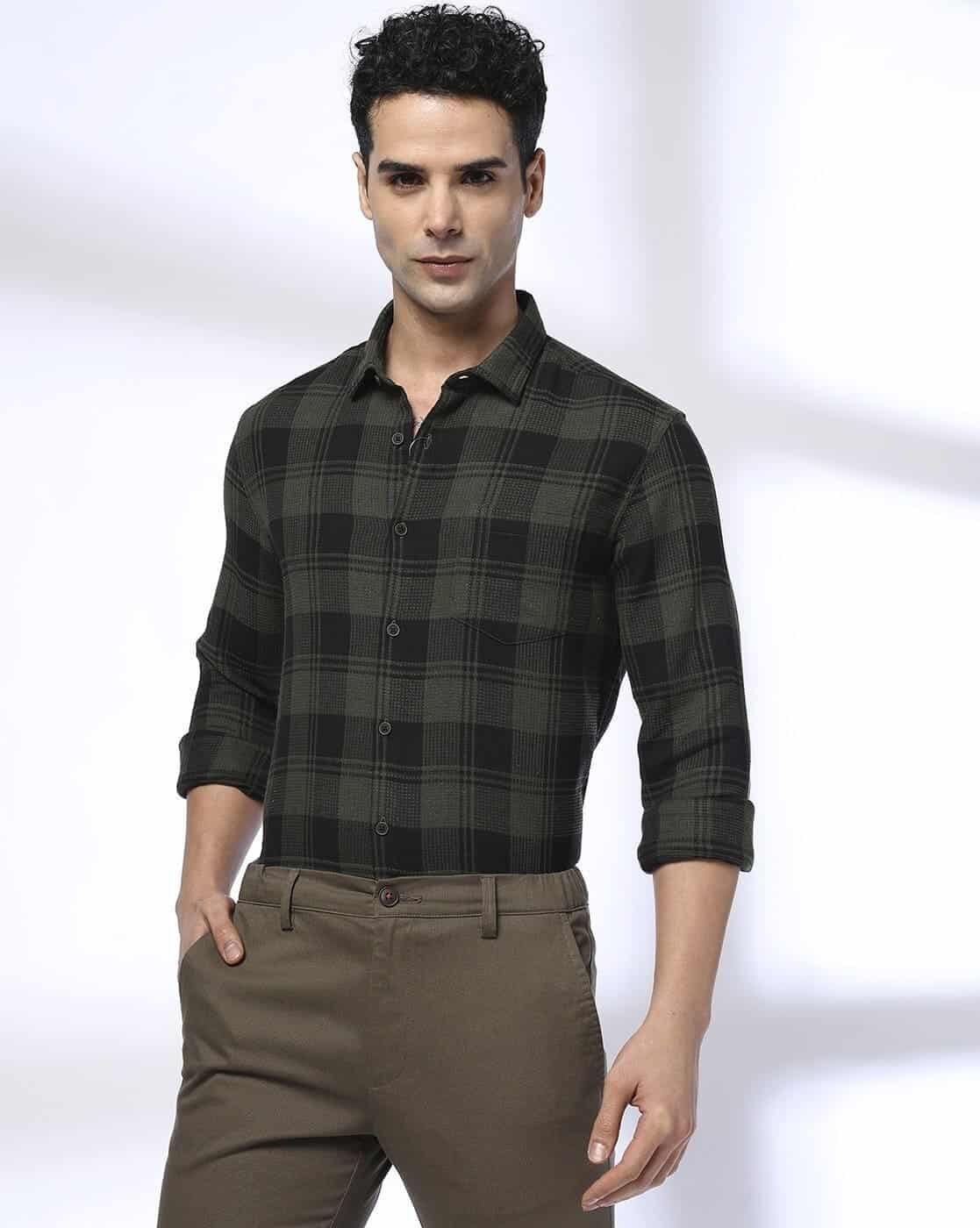 Dress Shirt Check Shirt Mens Trendy Shirts Online Comfy Cotton