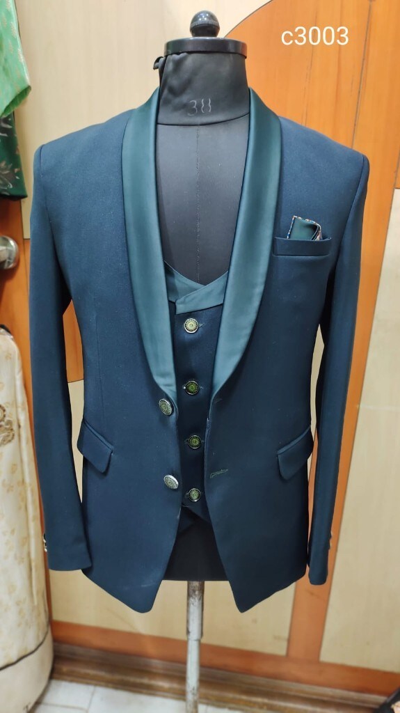 Men Elegant Piece Wedding Suit C3003 Blue Color in Delhi at