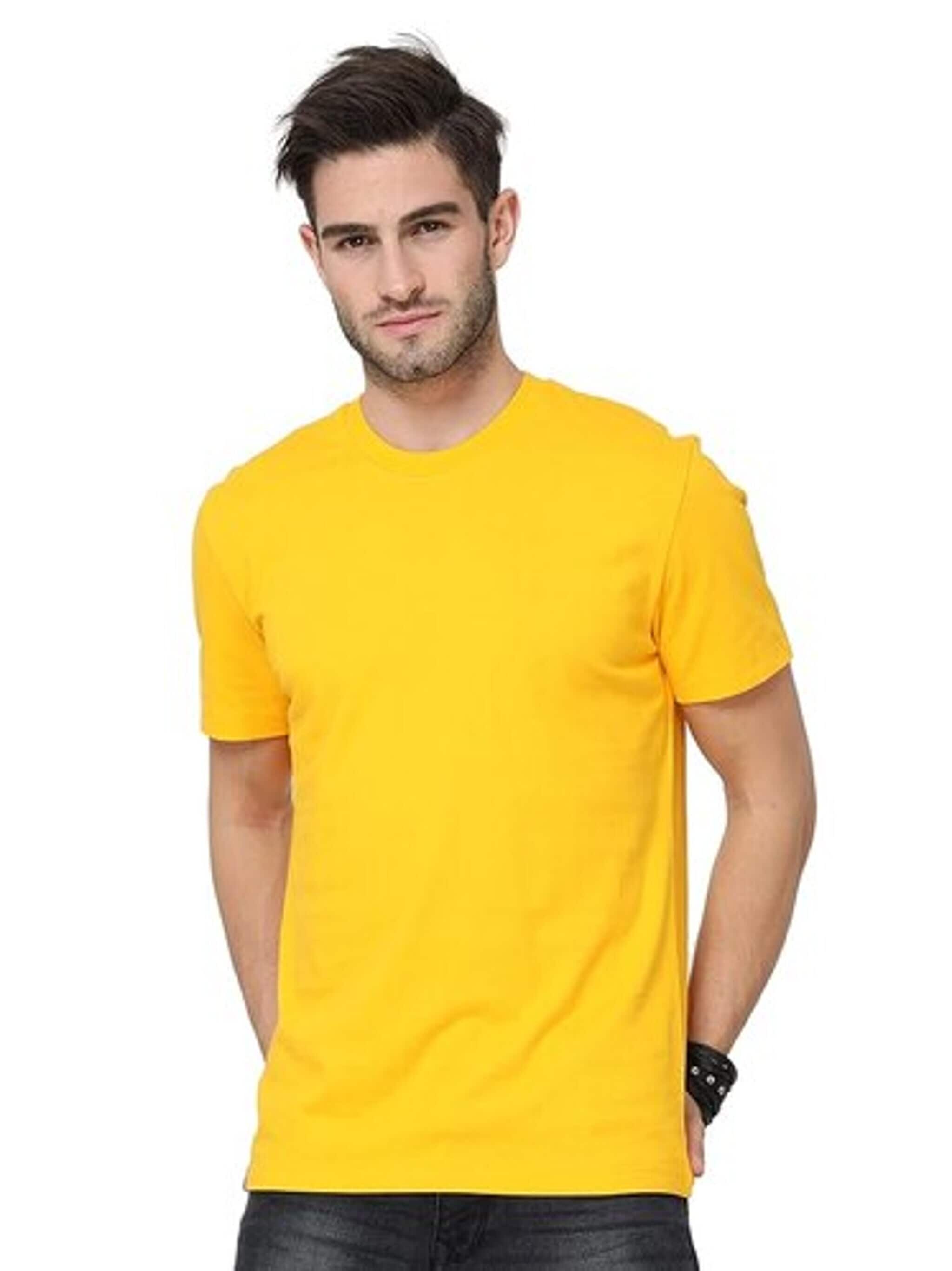 Men Plain Half Sleeve T-Shirt Yellow S-XL in Mumbai at ₹ 200