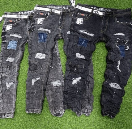 Men's Casual Ripped Slim Fit Denim Black Jeans MDJ3 in Delhi at