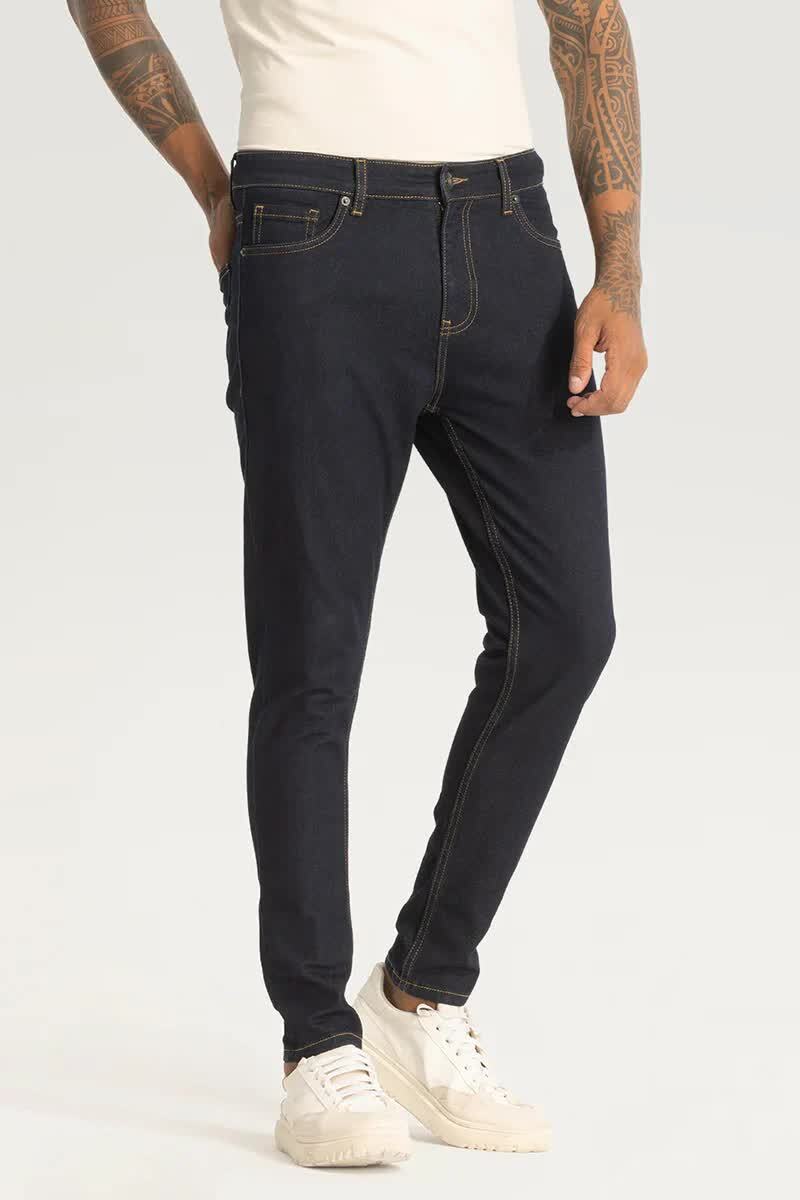 Men's Stretch Denim Skinny Fit Jeans Navy (S to XL) in Ahmedabad