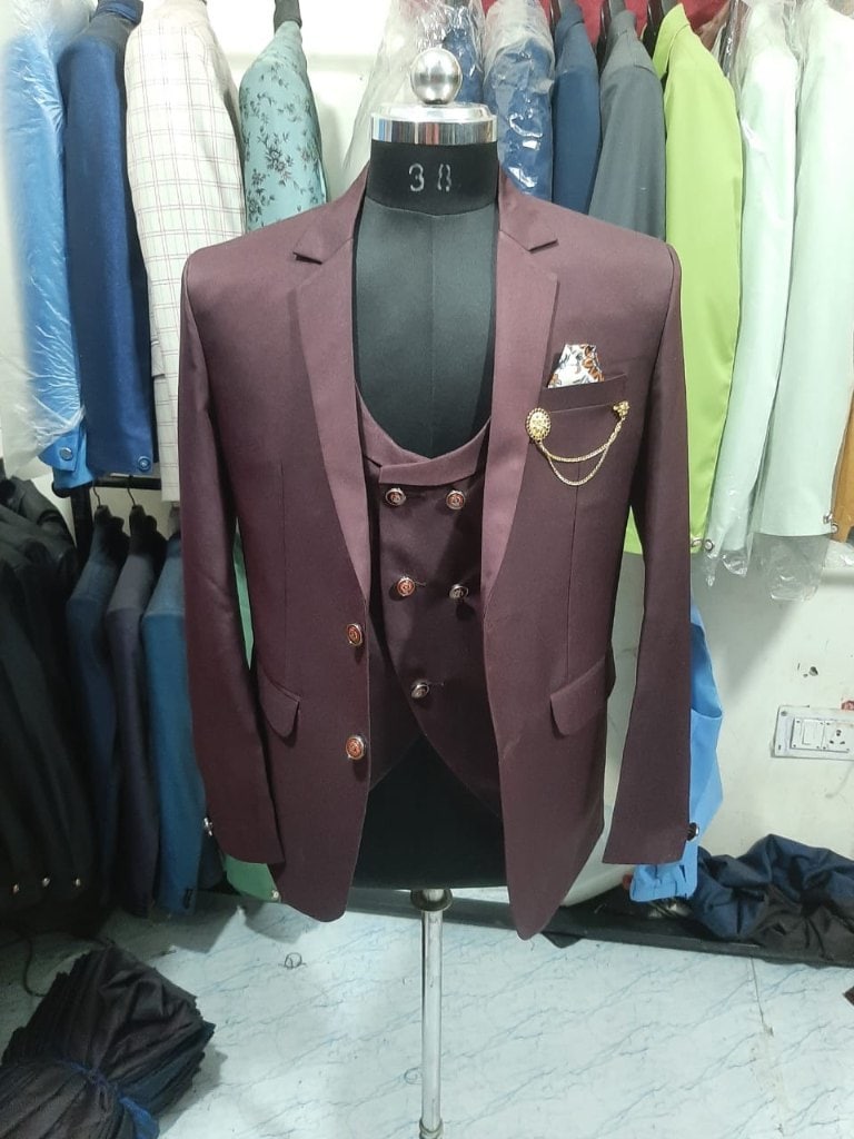 Men's Designer Wedding And Partywear Three Piece Suit Brown Color in Meerut  at  12,500 / Pc by Sensons Mawana - Justdial