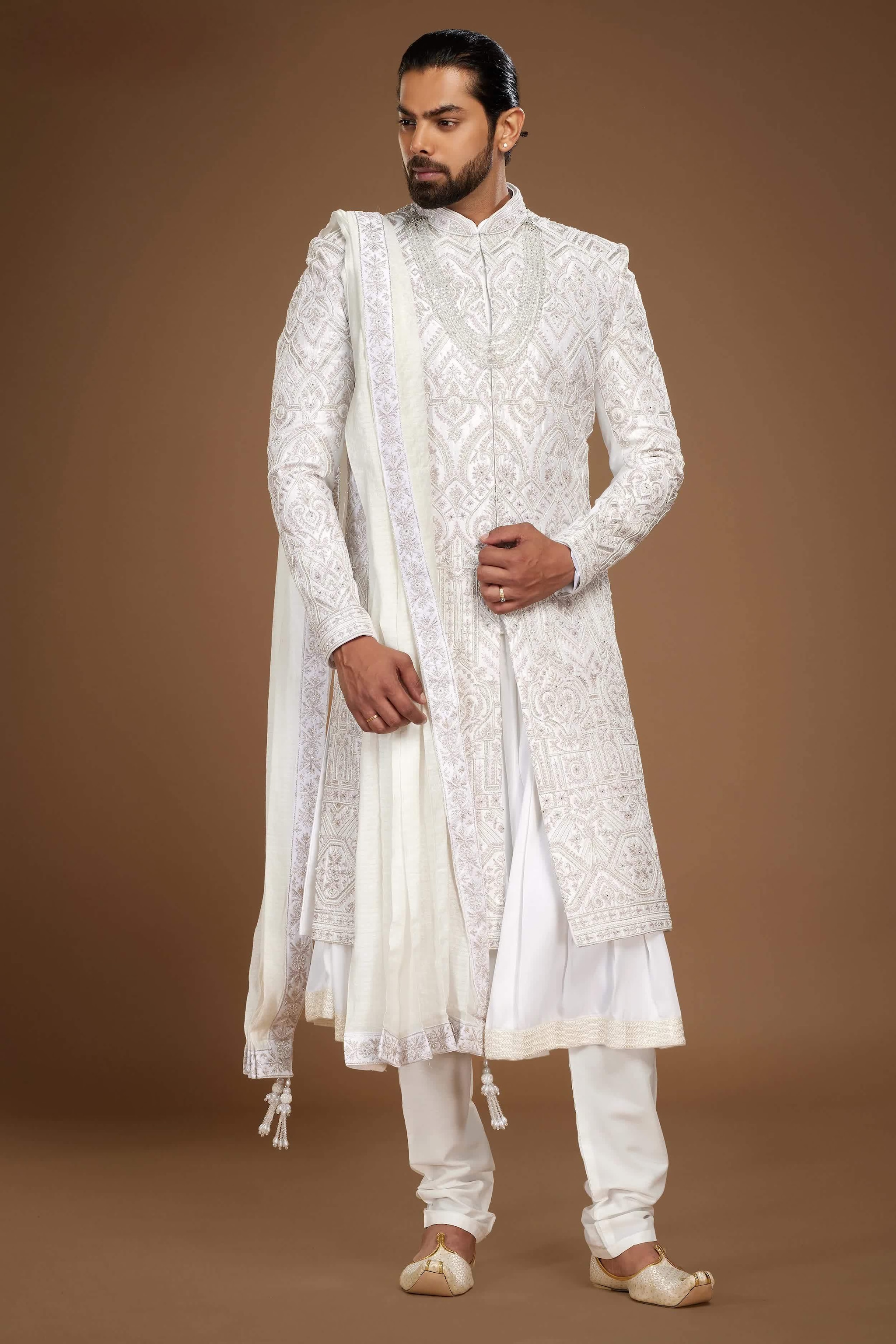 Men's Embroidered Sherwani White 36-40 in Jaipur at ₹ 12,000