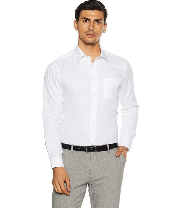 IndoPrimo Men's Solid Cotton Casual Shirt Regular Fit, Full