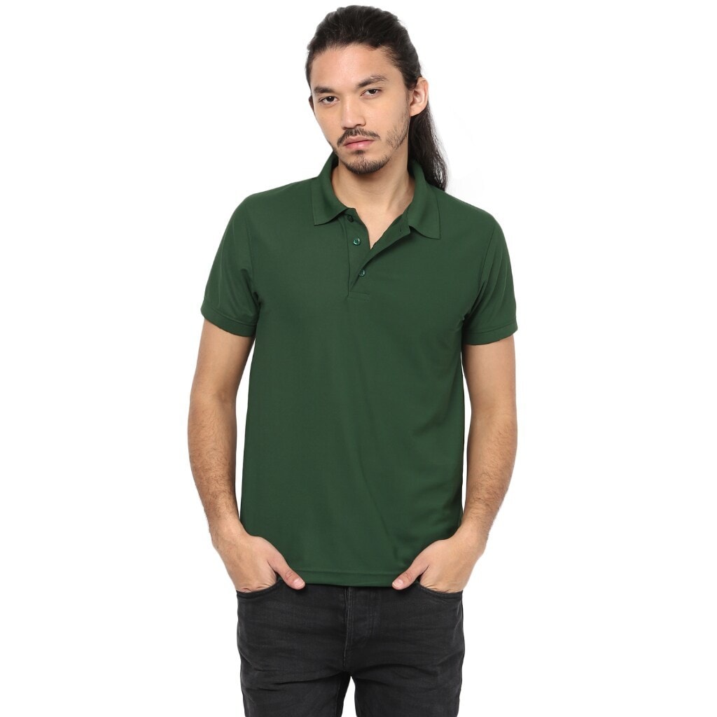 MEN’S POLO COLLAR TSHIRT POLYESTER FABRIC (SU122), FOREST