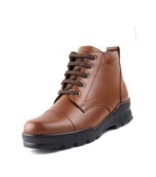 Men's Safety Synthetic Leather Boot Shoe Brown (Size to 10) in