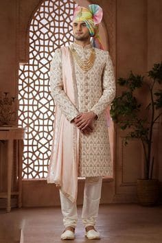 Men's Silk Wedding Sherwani Dupatta S-XL in Delhi at ₹ 4,000