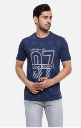 Mens Blended Printed Slim Round Neck T Shirt in Kashipur at ₹ 210