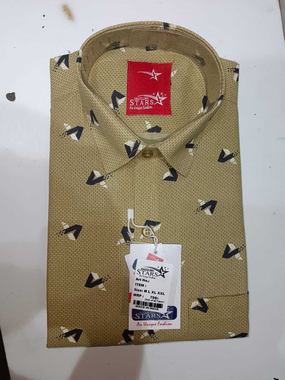Stars Mens Grey Causal Printed Shirt, Size 36-42 in Delhi at