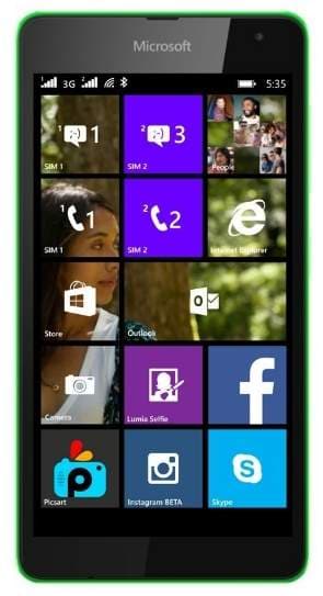 Microsoft Lumia 535 Dual SIM (RAM 1GB, 8GB, Green) in Dinanagar at