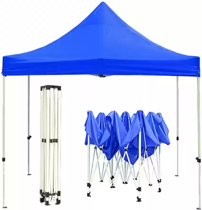 Mild Steel Gazebo Foldable Tent Canopy 10X10 Feet Blue in
