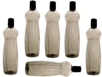 MILTON Pacific 1000ml Water Bottles – Set Of 6 Black PET Bottles, Narrow Mouth, BPA-Free