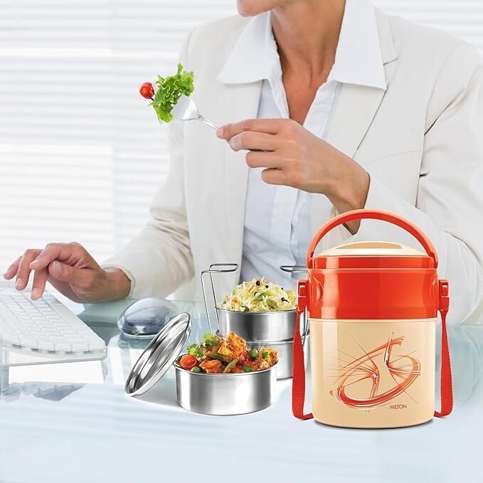 MILTON Odyssey Deluxe Lunch Box (Orange, Containers) in Jaipur