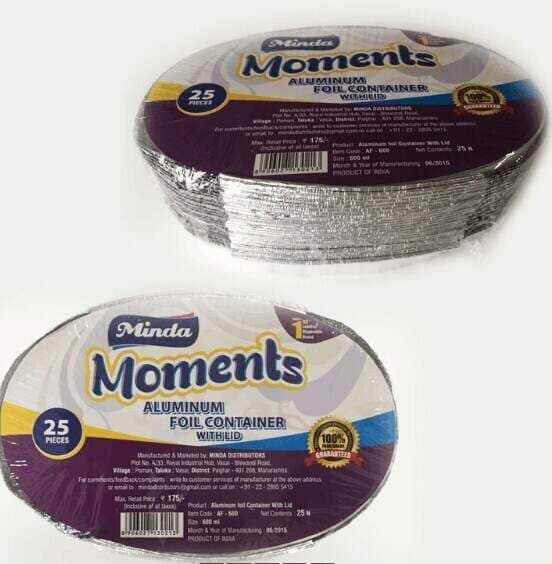 Minda Moments Aluminium Foil Container With Lid in Mumbai at best price