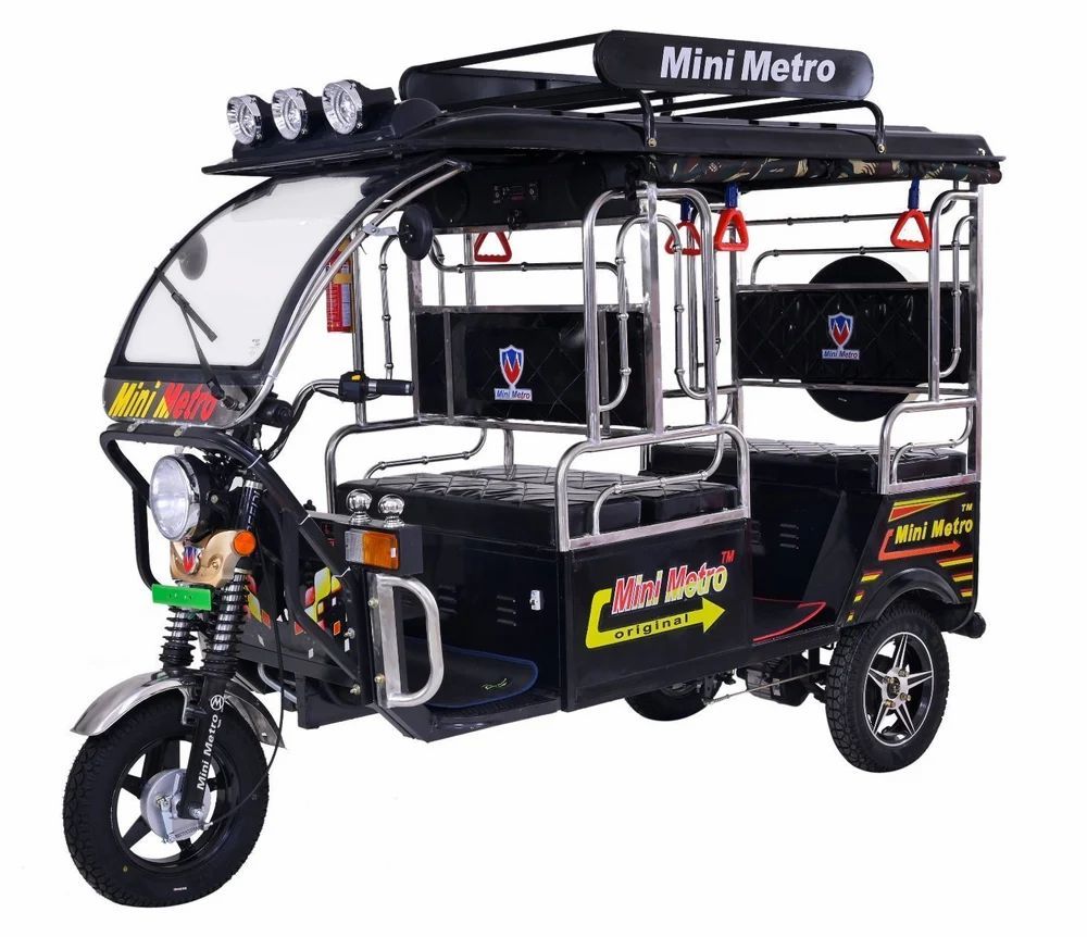 Mini Metro Battery Operated Auto Rickshaw (Black, 5-Seater) in