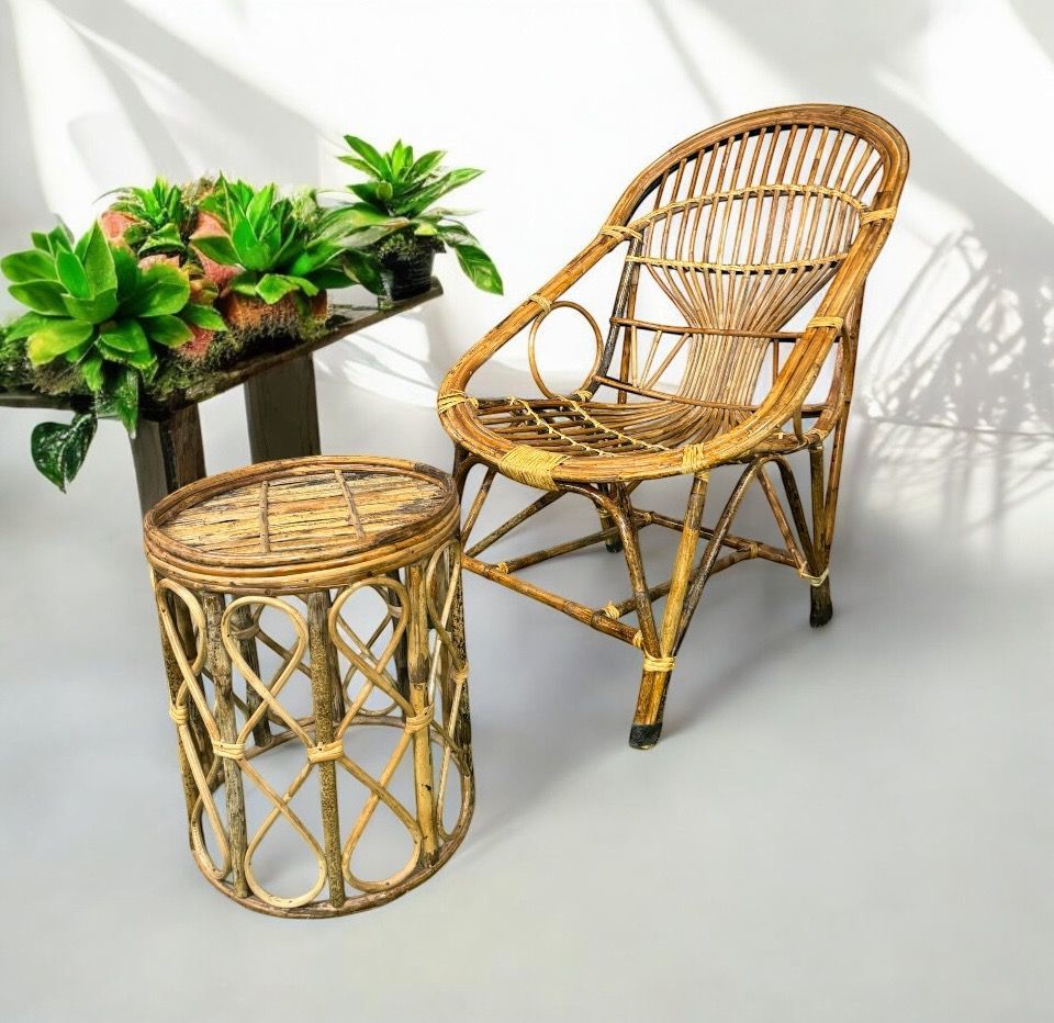 Modern Bamboo Chair And Stool Relax in Style with Our Handcrafted