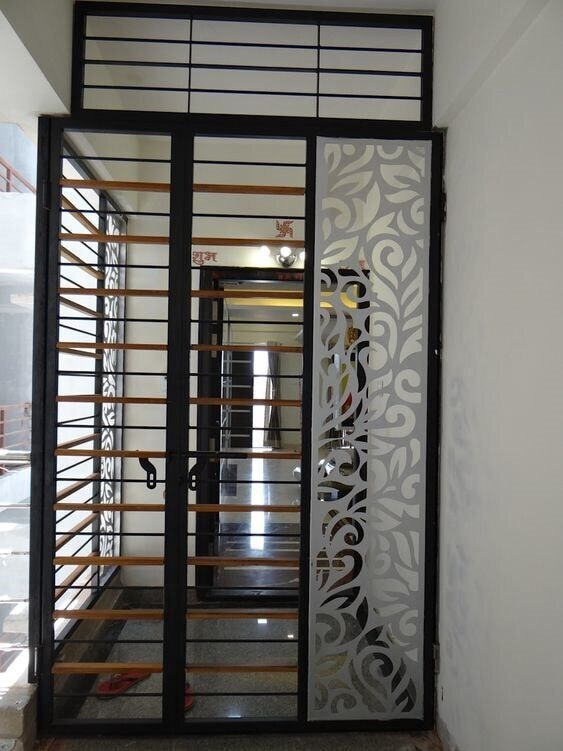 Modern Black Mild Steel Door Grill Design For Flats in Mumbai at