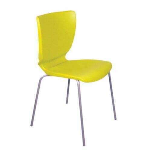 Modern Plastic Cafe Chair With Stainless Steel Legs in Bangalore