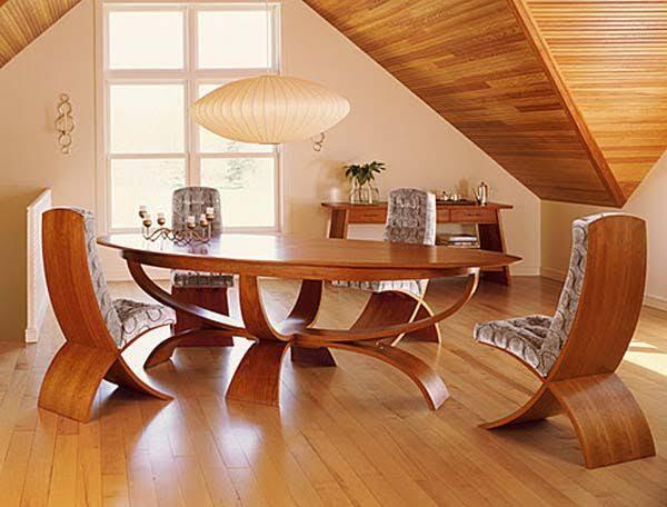 Modern Wooden Round Shape Brown Dining Table in Bhopal at