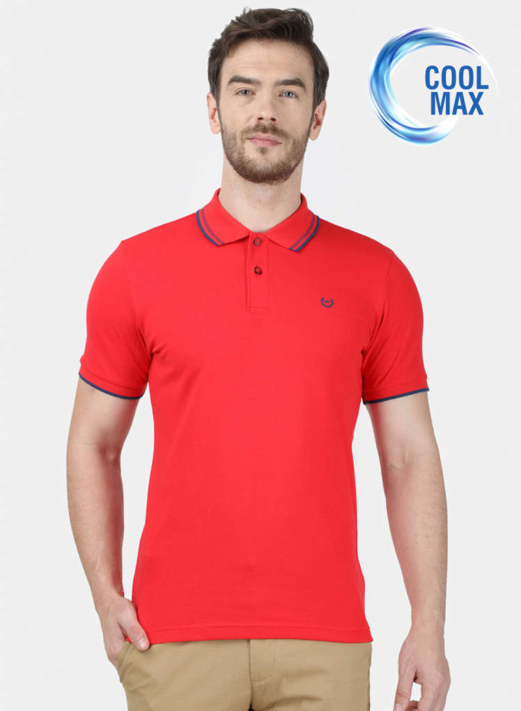 Monte Carlo Mens Red Plain T-Shirt 