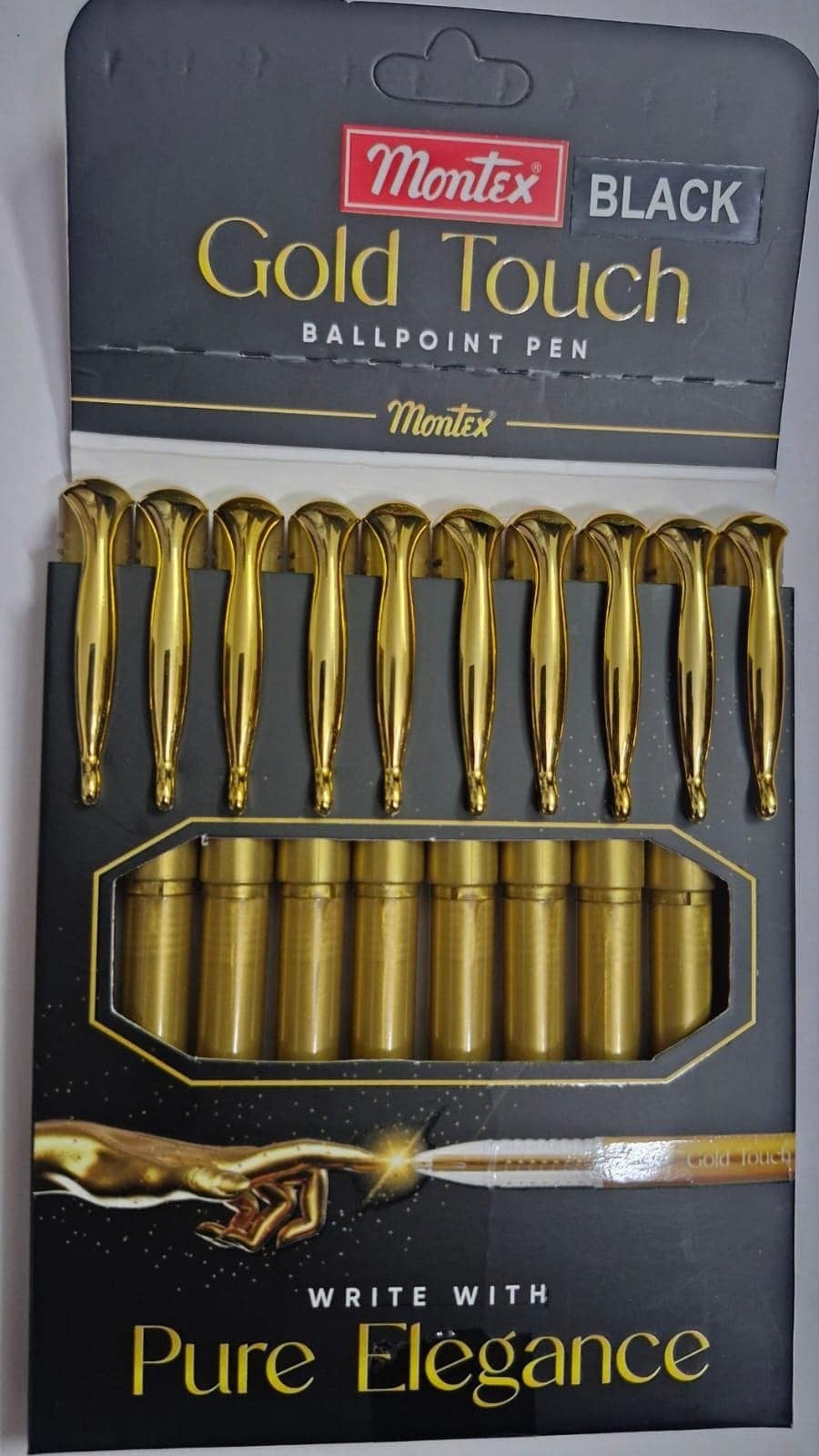 MONTEX GOLD TOUCH BLACK BALL PEN 10 PENS X PKT in Chennai at