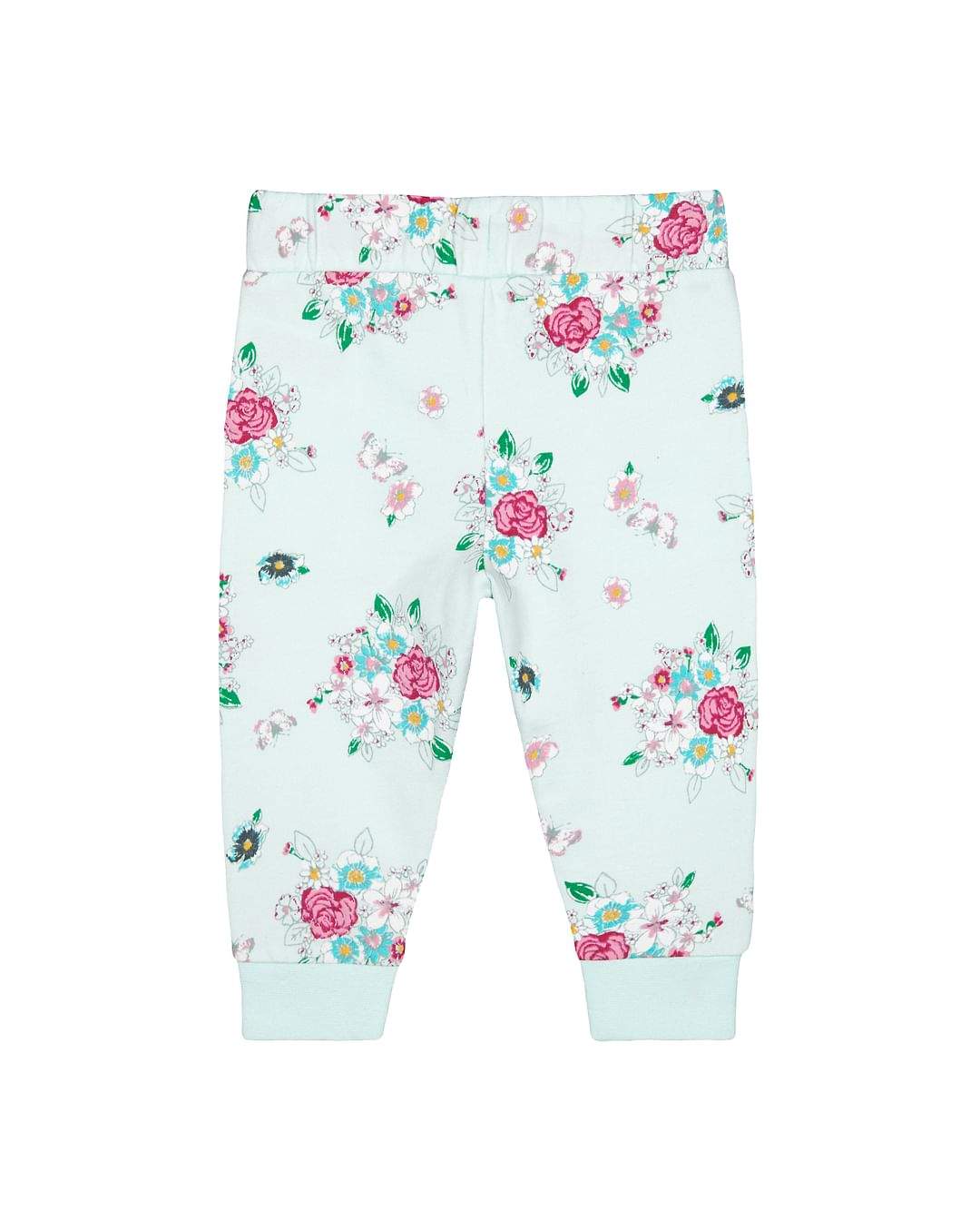 Mothercare Girls Joggers Floral Print White (3-6M) in Raipur