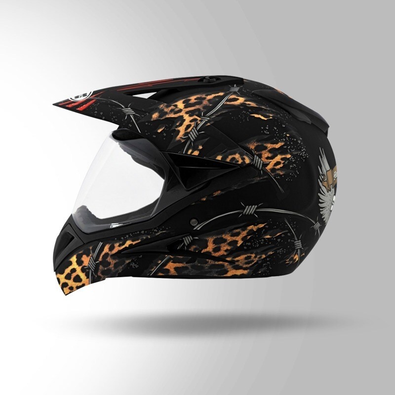Studds Motocross D1 Decor With Visor Off Road Full Face Helmet