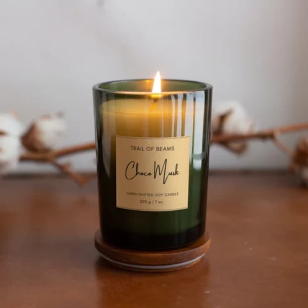 Soy Wax Scented Jar Candle (Green) in Delhi at ₹ 50 ₹ 300 Pc