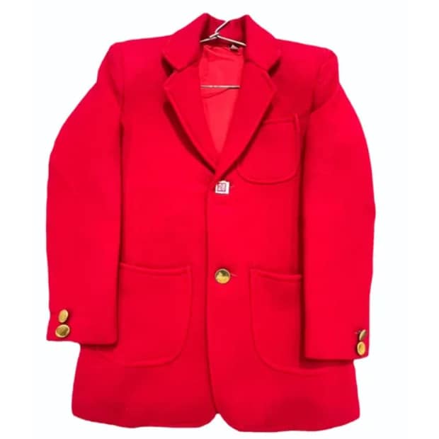 Woolen Plain School Uniform Winter Blazer, Red in Ludhiana at