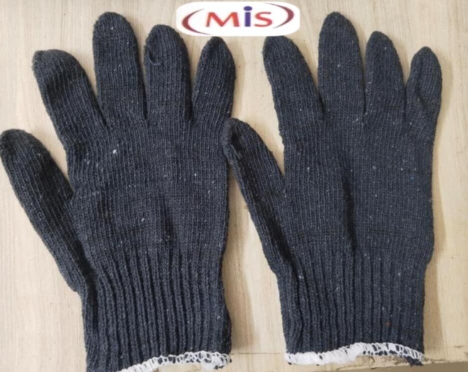 Black Cotton Knitted Hand Gloves in Dewas at ₹ 5 / Pc by Mehul