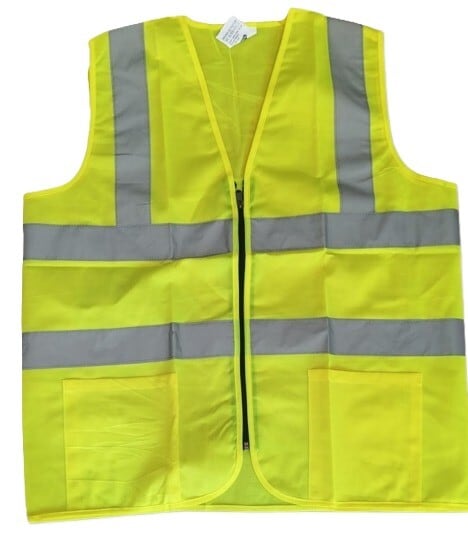 Reflective Safety Jacket with Zip and Pocket (green and orange) in