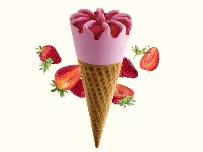 Strawberry Cone Wafer Ice Cream in Ludhiana at ₹ 30 / Pc by