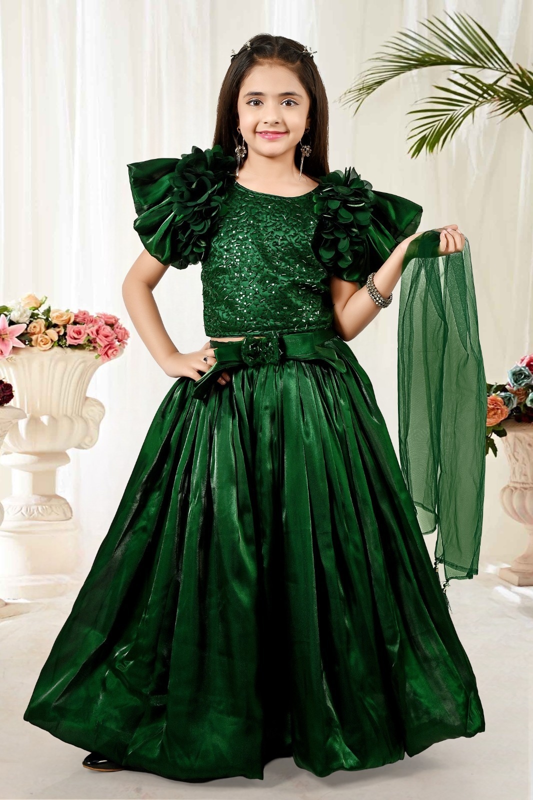 Jimmy Choo Fabric With Cotton Lining Zari Work Hand Embroidered Green Party  Dress For Girls (3-10 Years), Design No- 32095 in Delhi at  795 / Pc by  Tanishq Creations - Justdial