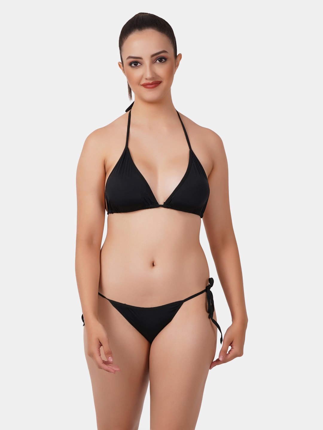 Black Lycra Forbes Bikni Set I Lingerie Set One Size (Free Size